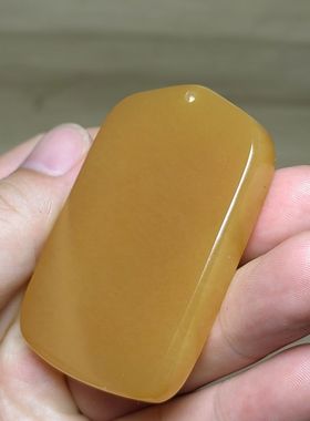 和田糖色无事牌吊坠无字平安牌项链玉石挂件男女款玉坠百搭