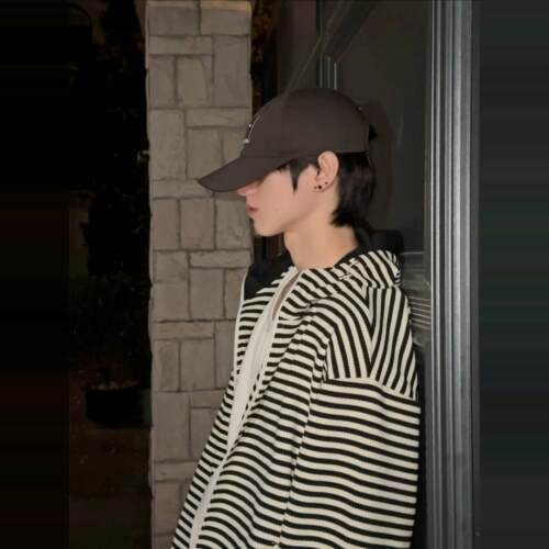 【朱志鑫同款单链】MWO高山流水 条纹连帽卫衣休闲外套 男女同款 - 图0