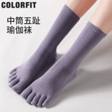 Нескользящие демисезонные носки для йоги для спортзала, средней длины