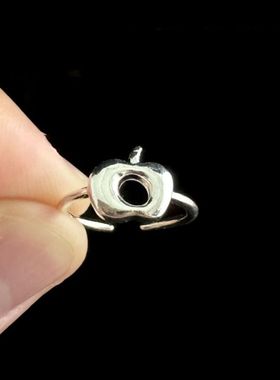 苹果鼓鼓抱枕戒指小众设计高级感个性独特气质可爱烧白戒指简约