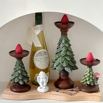 American Retro Christmas Tree Candleholder Pendulum Pieces Dins Table Atmosphere Sensoula Scented Lavendle Candlesticks Christmas Decorations Candlesticks