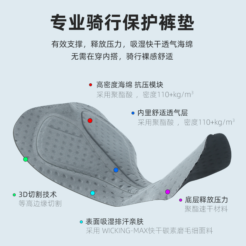 西骑者夏季背带短裤公路山地车坐垫 westbiking骑行服