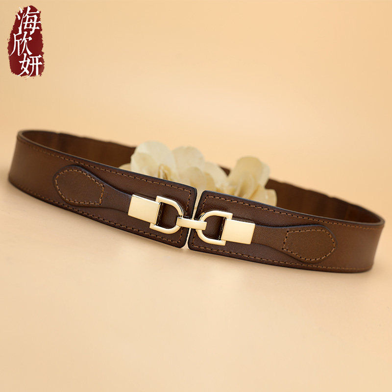 腰封女真皮头层牛皮时尚百搭腰带装饰配连衣裙子风衣毛衣外搭皮带