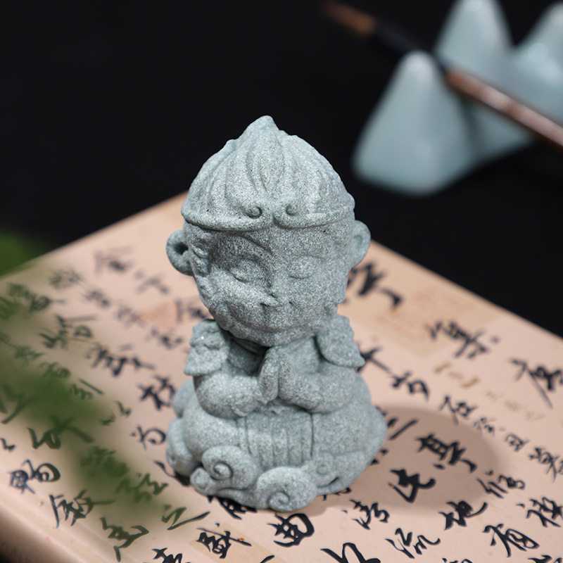 新款国潮黑神话悟空手办仿青砂石小创意客厅茶桌装饰茶宠摆件礼品