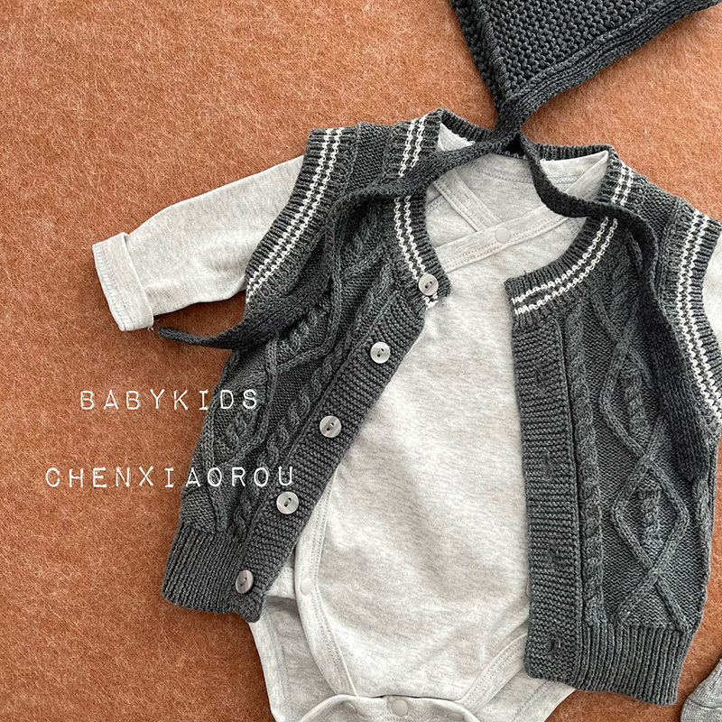 ins风婴幼儿复古百搭针织马甲春秋款男宝宝纯棉毛线背心马夹开衫,淘宝优惠券,粉丝福利购,淘宝优惠卷