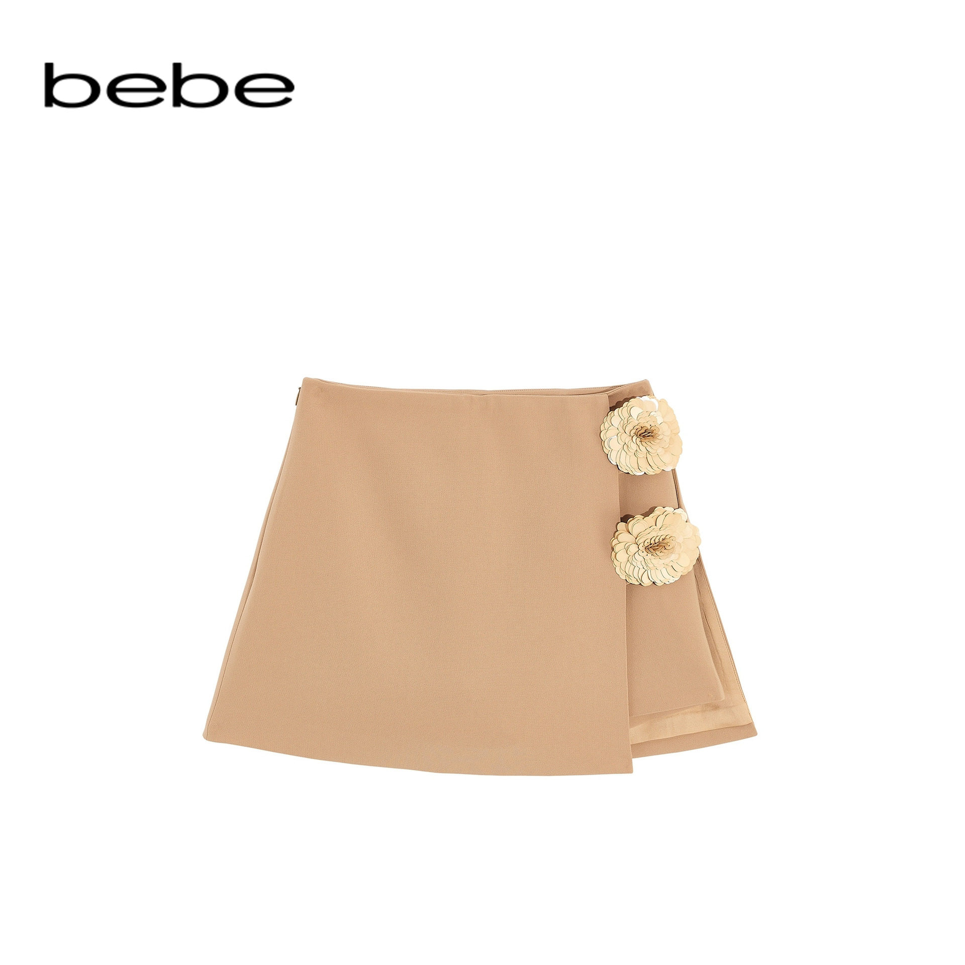 bebe2025秋冬新款女士A字立体花装饰裙裤