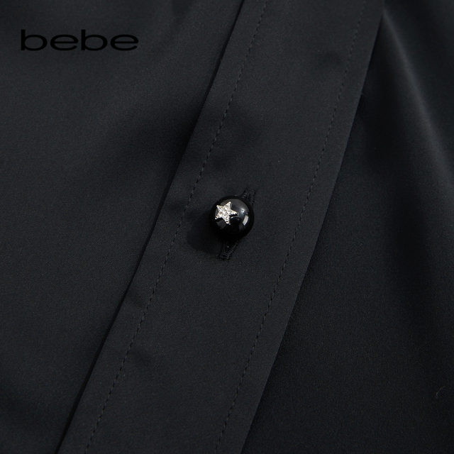 Bebe summer series temperament, waist tilt one-length shirt dress dress 250074