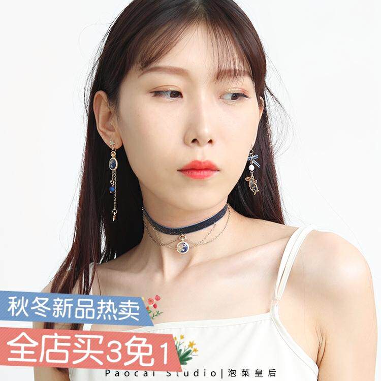 爱丽丝梦游兔子怀表少女心女锁骨链 彩驰饰品项链