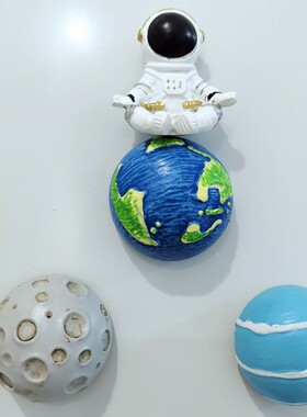 宇航员星球冰箱贴航天飞机创意太空人装饰立体磁铁磁性贴吸铁石