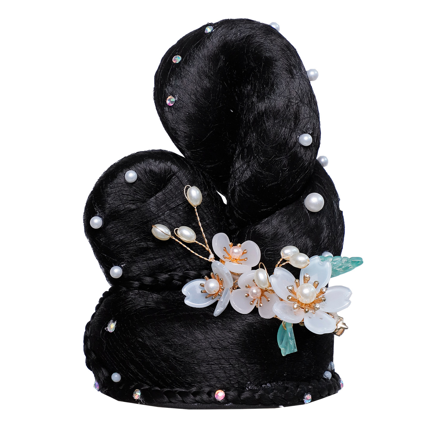 百搭儿童古风假发饰品组合一体式发髻女童唐风写真造型垫发包头饰,淘宝优惠券,粉丝福利购,淘宝优惠卷