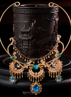 异域敦煌项圈华丽蓝色水钻