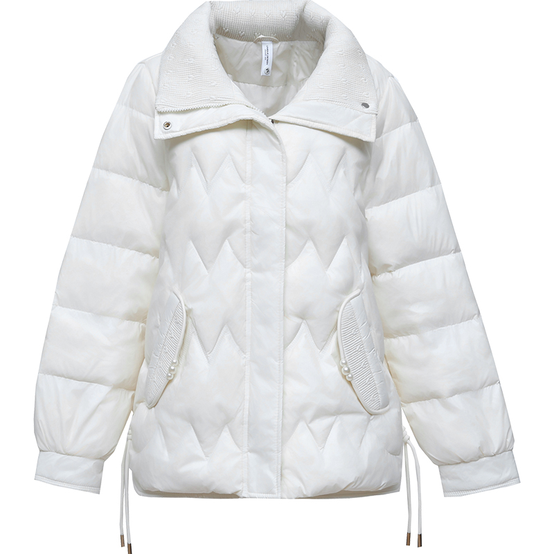 羽绒服女短款冬装2023新款轻便修身显瘦立领小个子白鸭绒冬天外套
