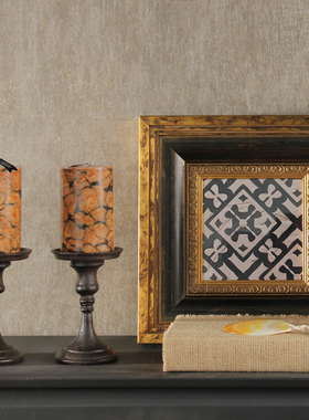 样板间客厅书房书架装饰画雕塑