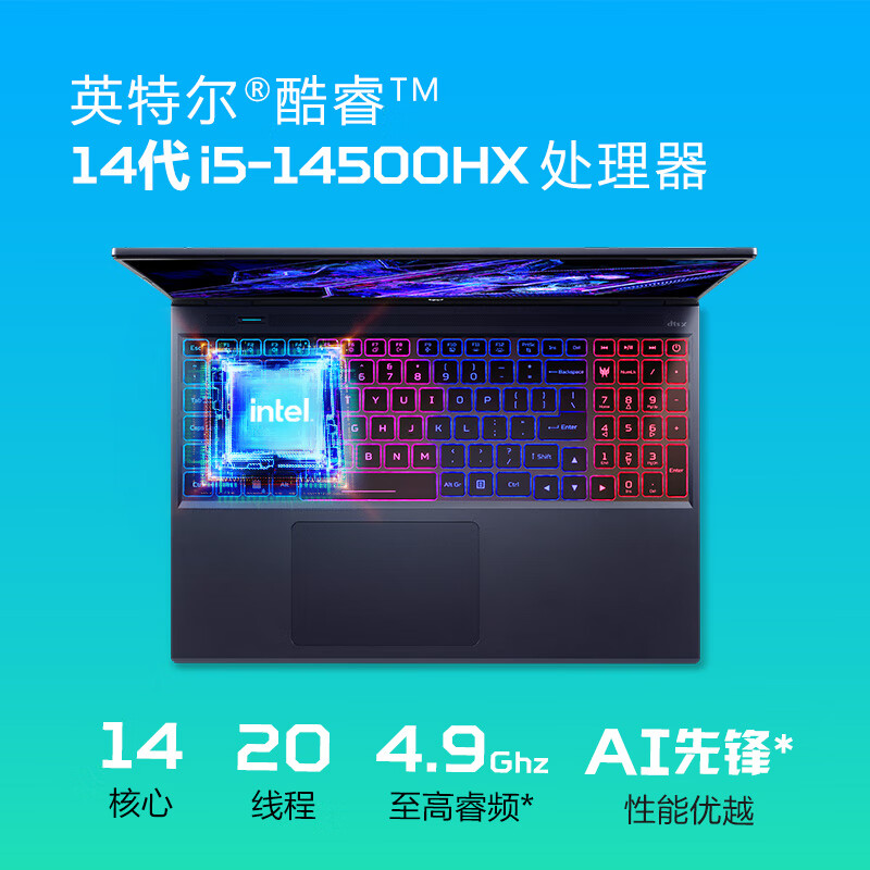 Acer/宏碁 2024款掠夺者擎Neo新英特尔14代酷睿i7/i5HX 16英寸2.5K屏电竞游戏本4060工作站级学生笔记本电脑 - 图0