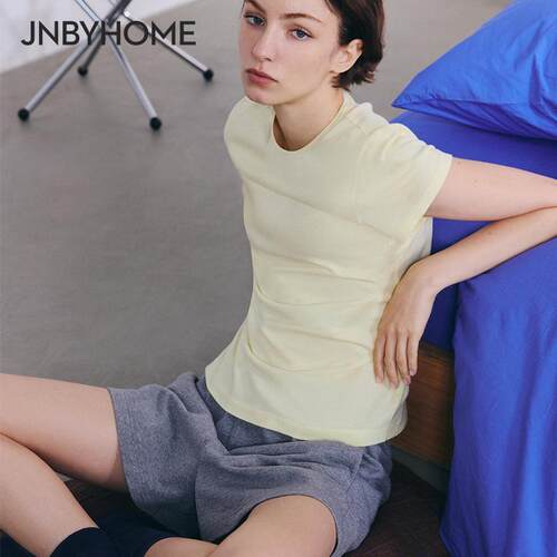 JNBYHOME江南布衣新品圆领修身家居服套装睡衣短袖简约外穿女 - 图0