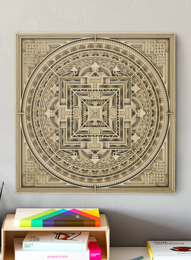 梯木叠雕ins坛城抽象背景墙摆画