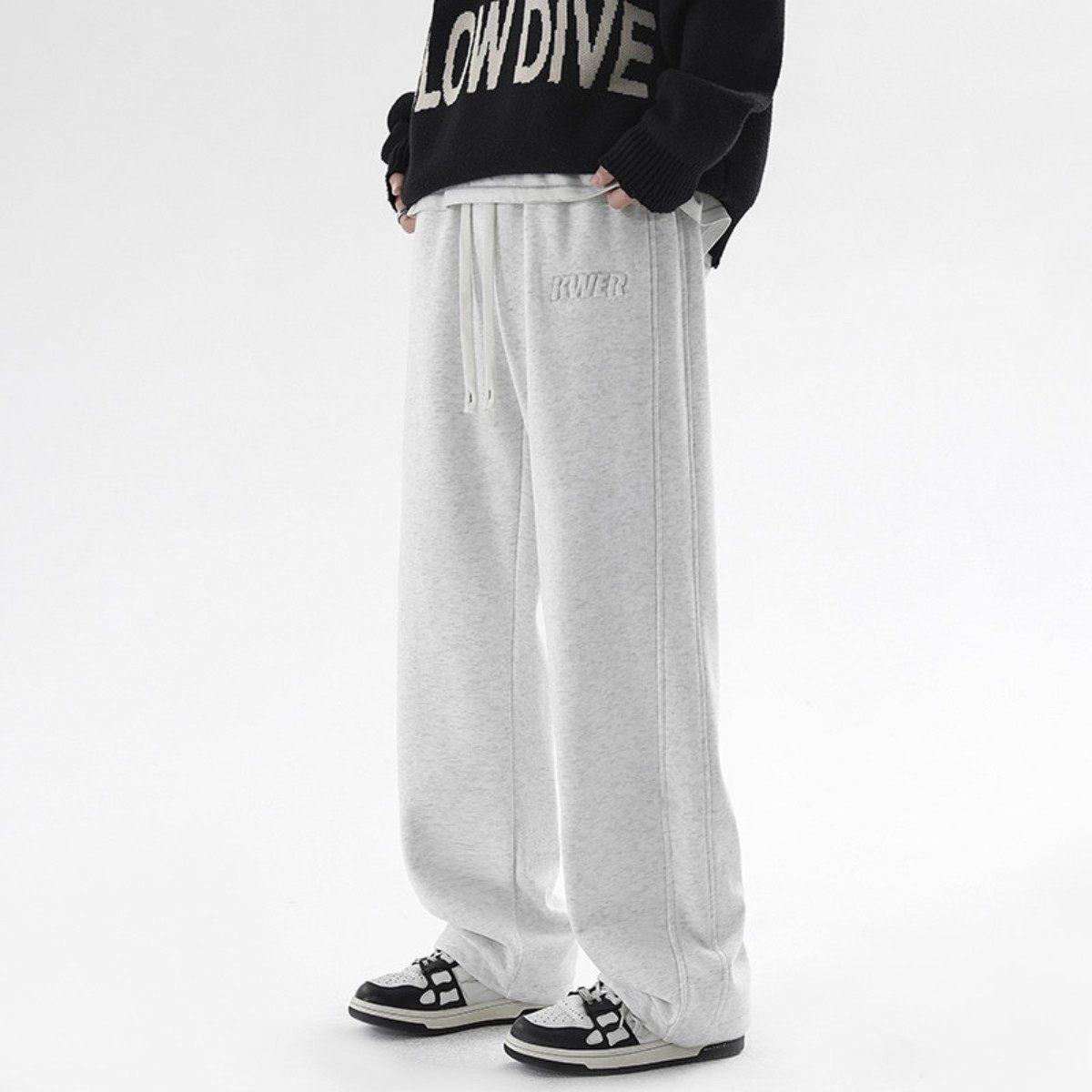 秋冬黑色直筒卫裤男款潮牌宽松百搭大码休闲裤子加绒运动长裤,淘宝优惠券,粉丝福利购,淘宝优惠卷