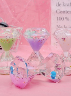 大号钻石漂浮滴浮游海洋生物油滴亚克力沙漏送同学朋友礼物礼品