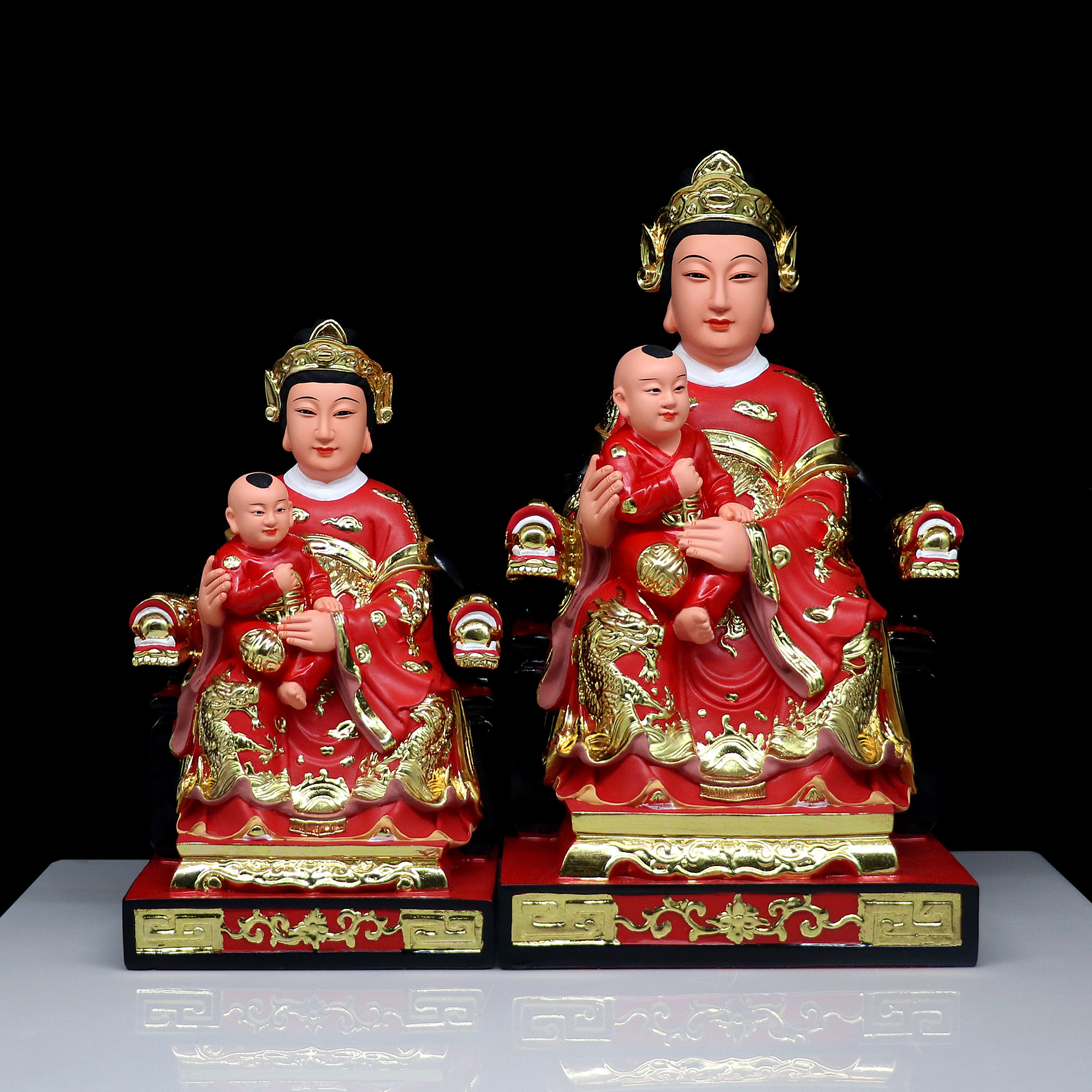 包邮树脂像 注生娘娘神像送子娘娘临水夫人家用工艺品桌面摆件