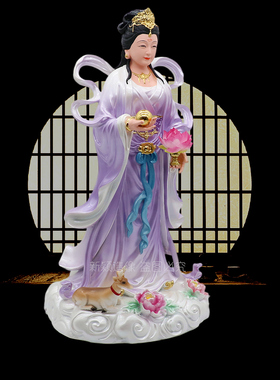 华岳圣母三圣供奉摆件保平安