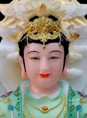 泰山奶奶新款合成汉白玉神像摆件