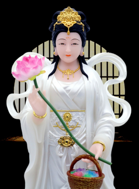 合成汉白玉嫦娥玉兔神像摆件