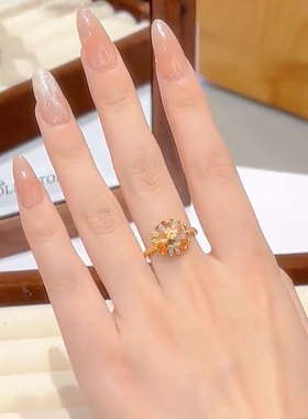 港式复古多彩烟花造型戒指秋冬款