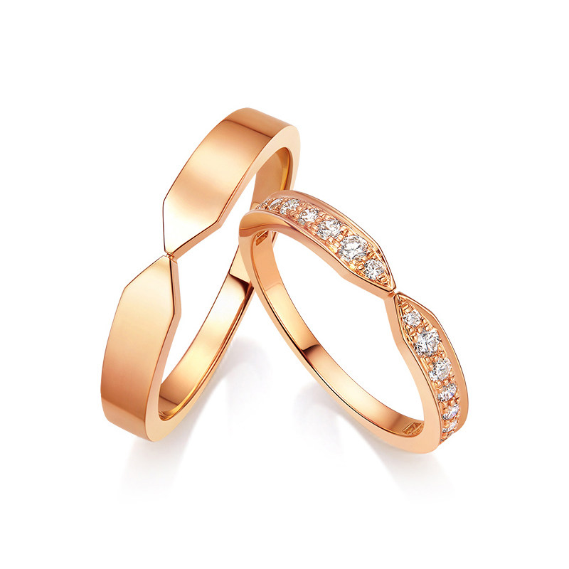 曼瑞30分结婚对戒 18k金铂金戒指 曼瑞手饰