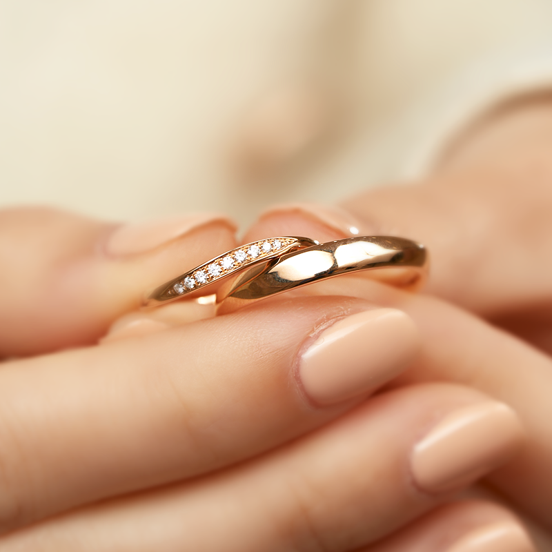 新曼瑞18k金结婚一对「小轻奢对戒 曼瑞手饰