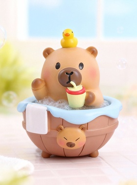 卡通小熊树脂洗浴盆桌面摆件