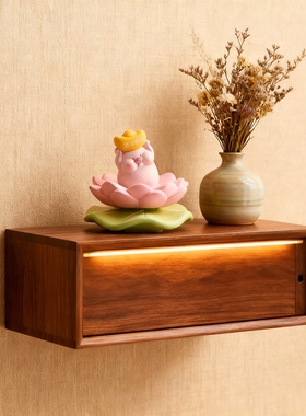 新中式动物木质可发光桌面摆件