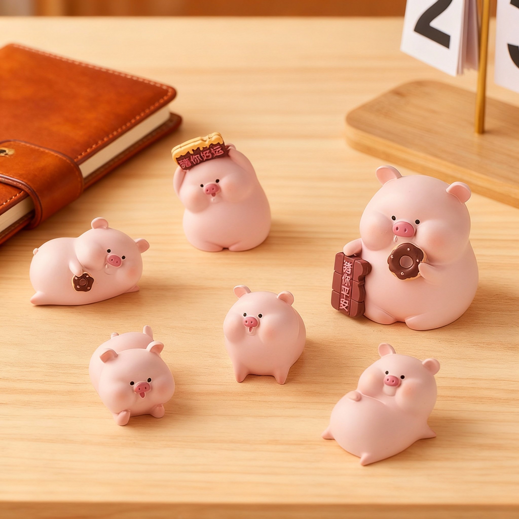 软萌治愈系粉色小猪桌面摆件树脂工艺卡通可爱装饰品,淘宝优惠券,粉丝福利购,淘宝优惠卷