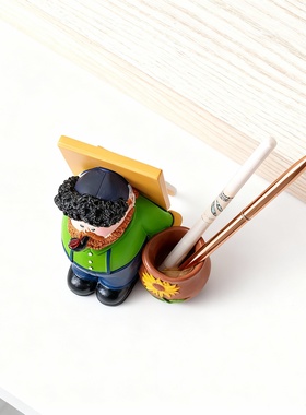 卡通人物树脂手机支架笔筒摆件