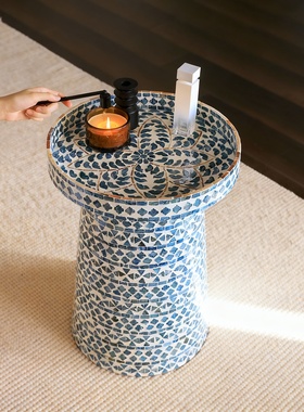 地中海风几何陶瓷茶几摆件