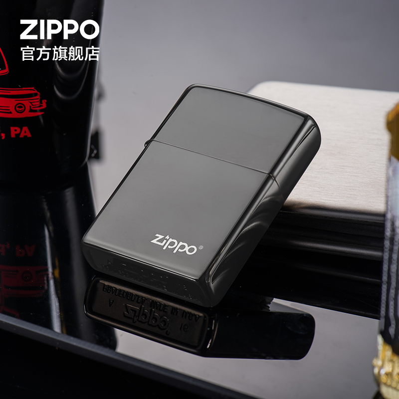 Zippo打火机正版黑炫商标套装zippo打火机礼品套装送男友礼物-图1