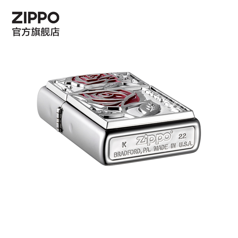 ZIPPO官方旗舰店之宝正品玫瑰予你煤油打火机送男友生日礼物