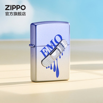 ZIPPO Official Flagship Stores Treasure Therapy EMO Kerosene Windproof Lighter Unique Badge For Boyfriend Gift