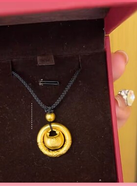 福项链吊坠人金色全家，柜台，平安扣小胖项坠一福戴享福