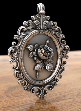 女999纯银素银牡丹文艺纯银