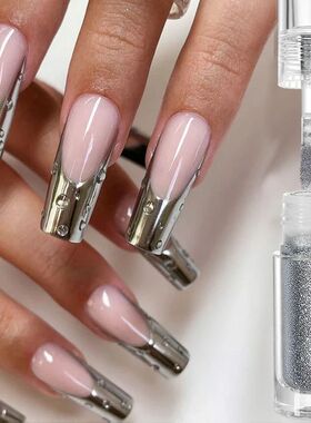 1 Bottle Super-Bright Metallic Nail Powder Gold Silver Mirro