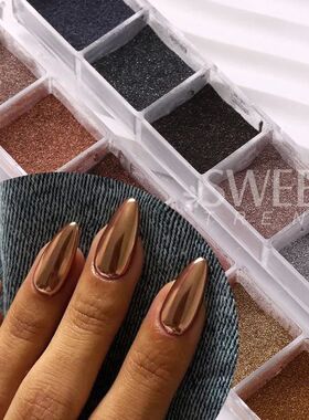 12 Grids Autumn Winter Color Dark Nail Glitter Pigment Magic