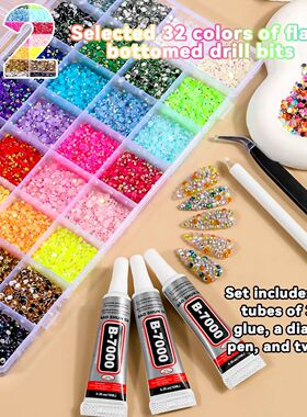 Colorful DIY Resin Rhinestone Kit Multicolor 3mm Flatback Ge
