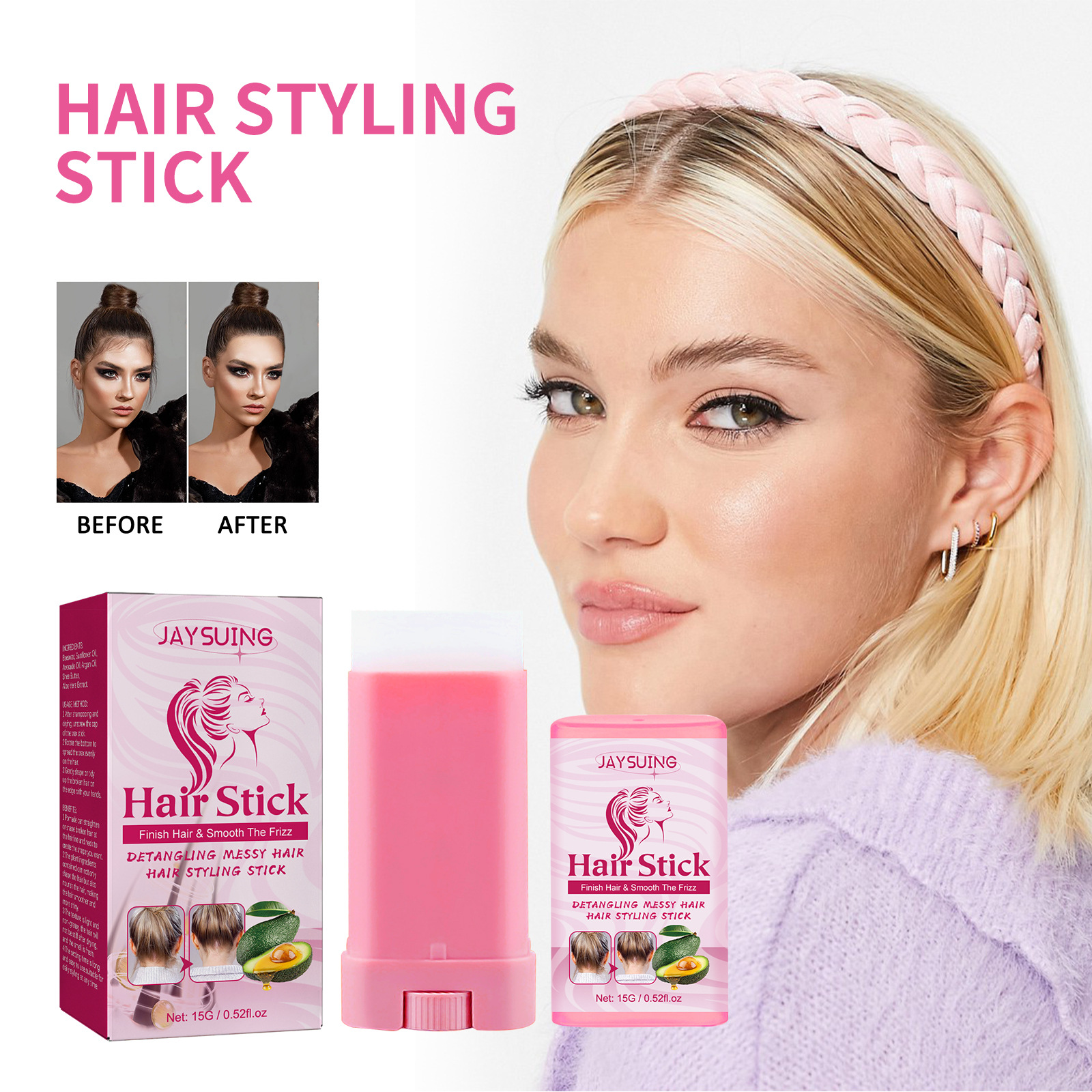 Broken Hair Finishing Cream Stick Not Greasy Hair Wax Hairst - 图0