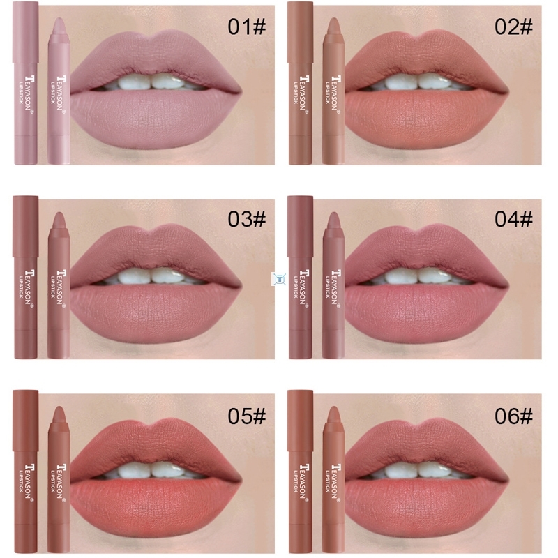 12 Colors Velvet Matte Lipsticks Pencil Waterproof Long - 图1