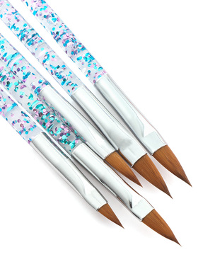 3/5 pcs Nail Art Brush Tools Set Crystal Handle Acrylic UV