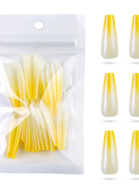 24Pcs Colorful Acrylic False Long Coffin Nails Fake Nails
