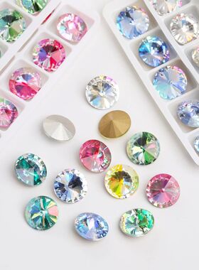 8-14mm Pointback Round Crystal K9 Glass Rhinestones Rivoli F
