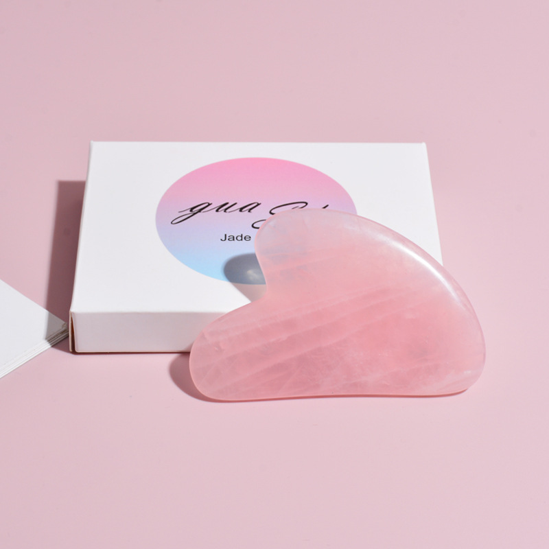 Natural Rose Jade Roller Face Massage Gua Sha Board Crystal - 图1