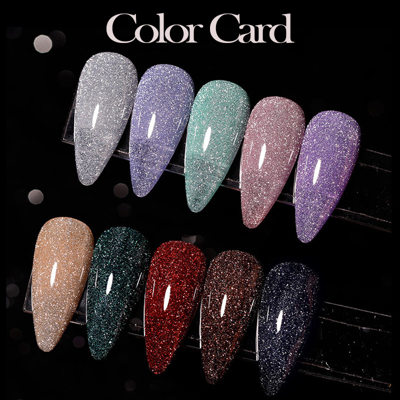 7ml Reflective Glitter Nail Gel Polish Effect Sparkling Soak_虎窝淘