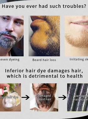 1pcs Instant Hair Dye Black Beard Shampoo for Men Natural Be